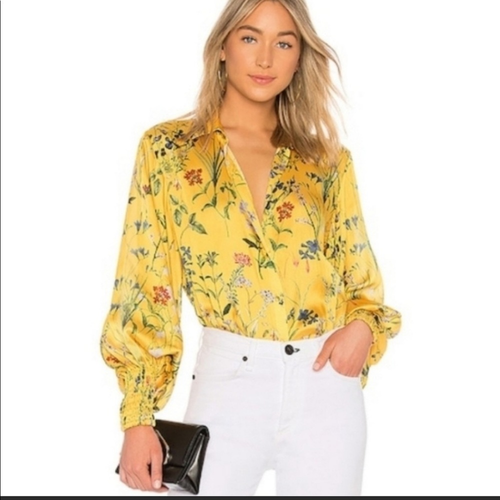 Alexis Dagna Yellow Silk Blouse. size 0.